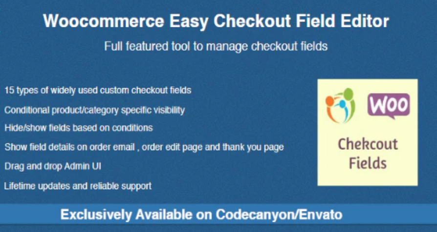 Die besten WooCommerce-Checkout-Plugins – Einfacher Checkout-Feldeditor