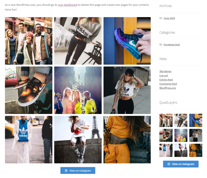 WordPress mit Instagram integrieren - Widget-Seitenleiste