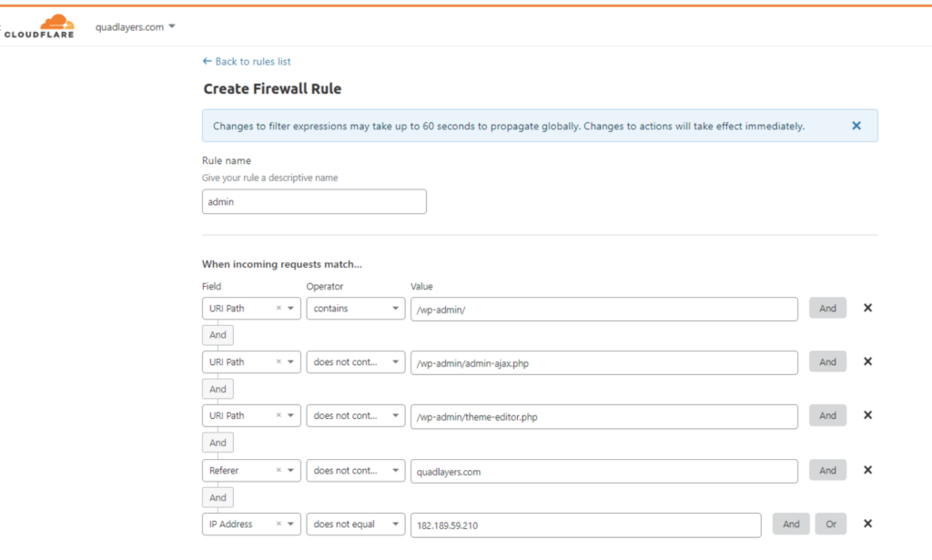 Bagaimana mencegah serangan DDoS di WordPress - WP-admin area