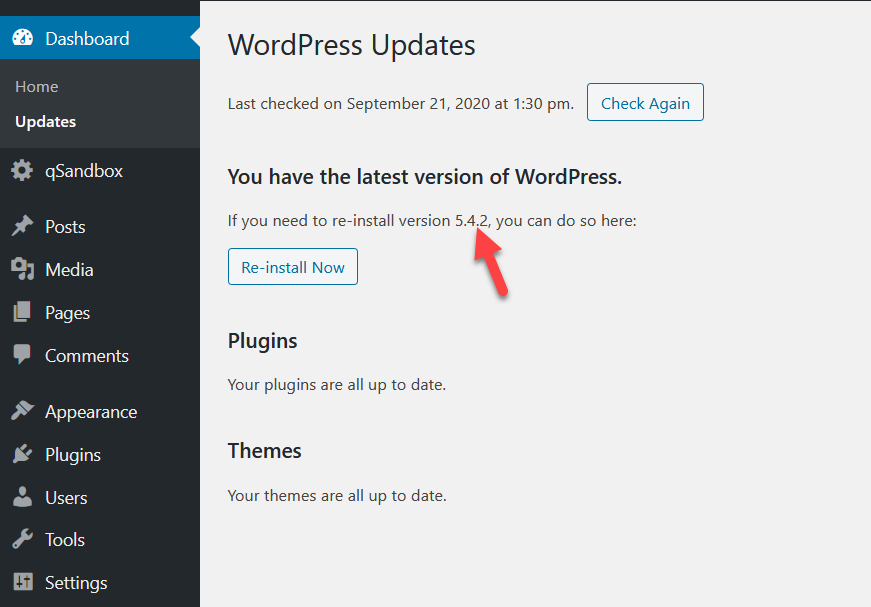 atualizações do wordpress