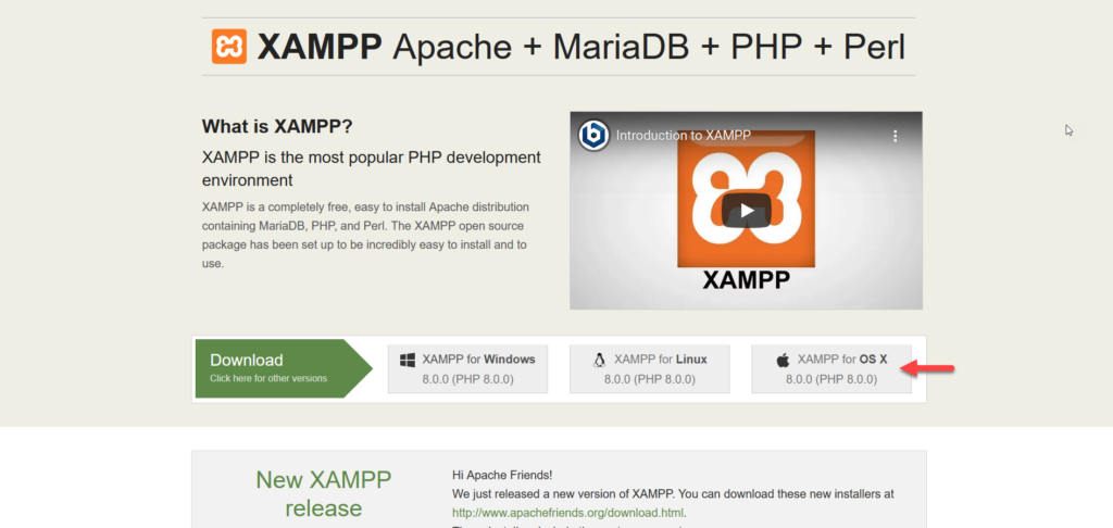 Windows用のxampp