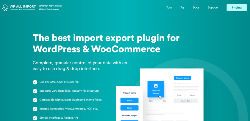 الإضافات لتصدير أوامر woocommerce - wp all import