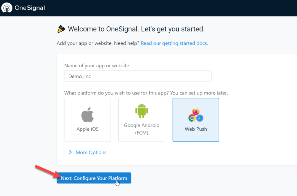 aggiungi notifiche push a wordpress configure onesignal