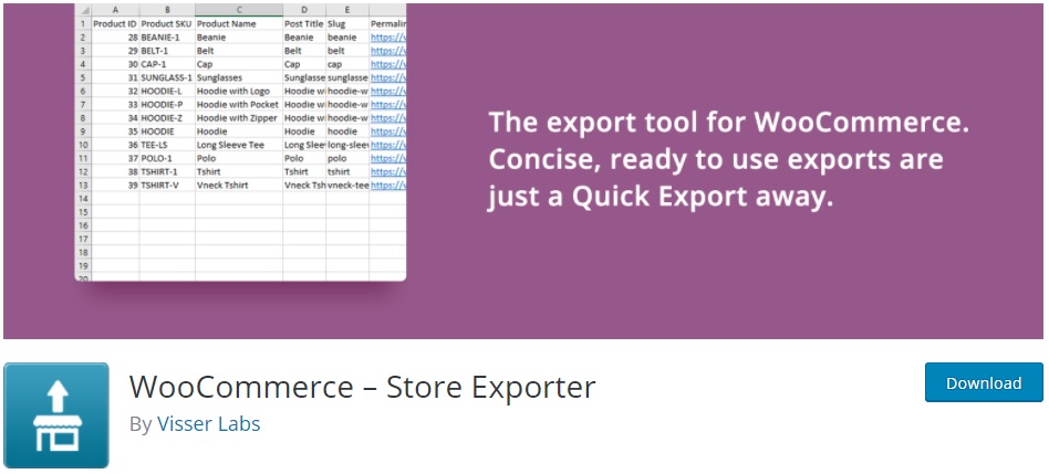 제품 내보내기를 위한 최고의 WooCommerce 플러그인 - Store Exporter