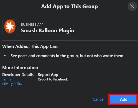 أضف تطبيق smash balloon facebook group أضف خلاصات مجموعة facebook
