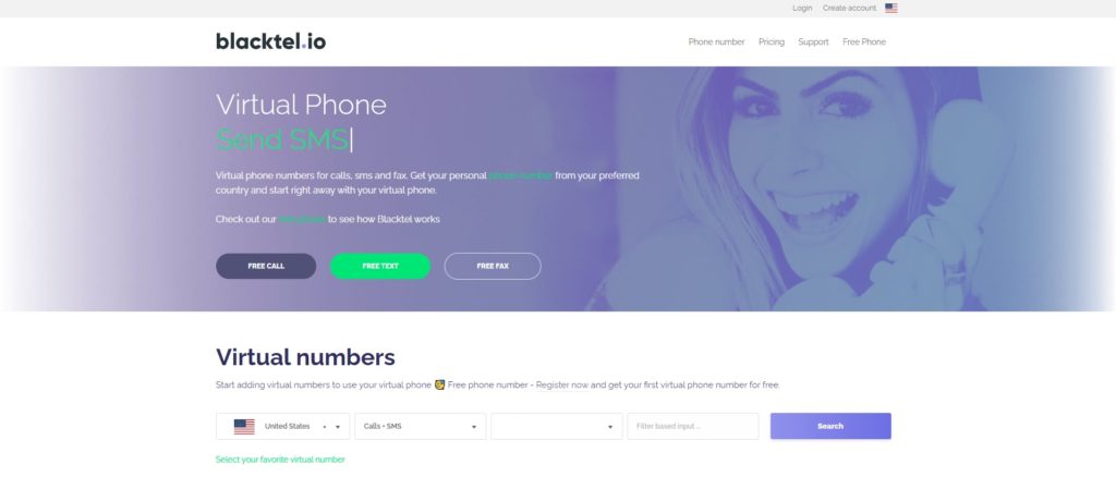 blacktel.io ottieni il numero virtuale di whatsapp