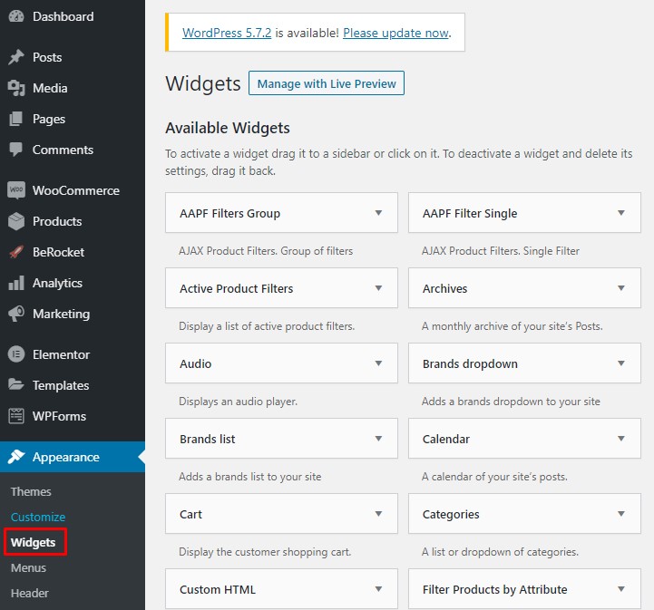 Adicionar widgets no WordPress