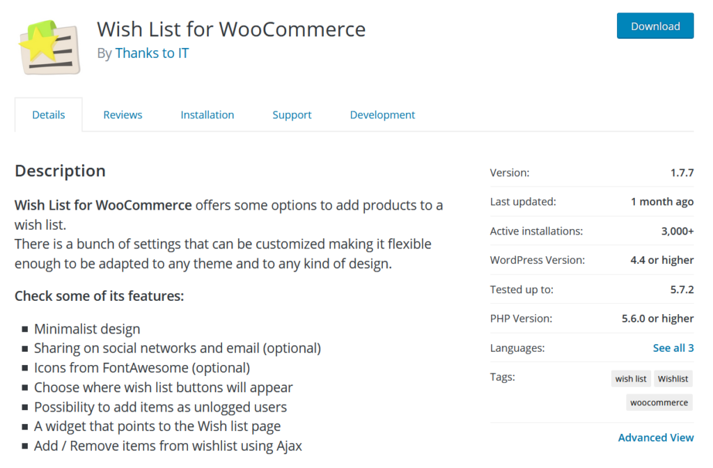 lista de desejos para woocommerce