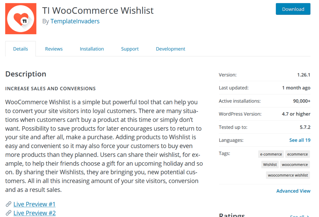 plugins da lista de desejos do woocommerce - lista de desejos do ti woocommerce