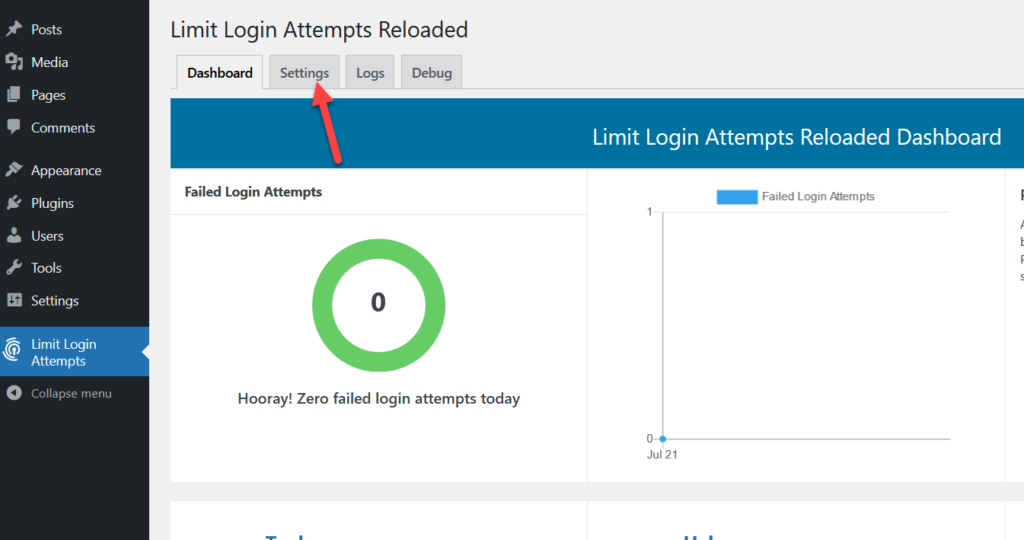 limitare i tentativi di accesso alle impostazioni del plug-in