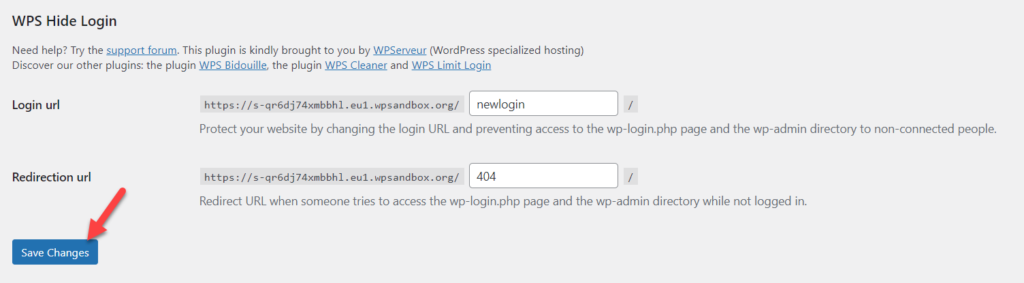 zmień adres URL strony logowania do WordPressa - zapisz wps ukryj login