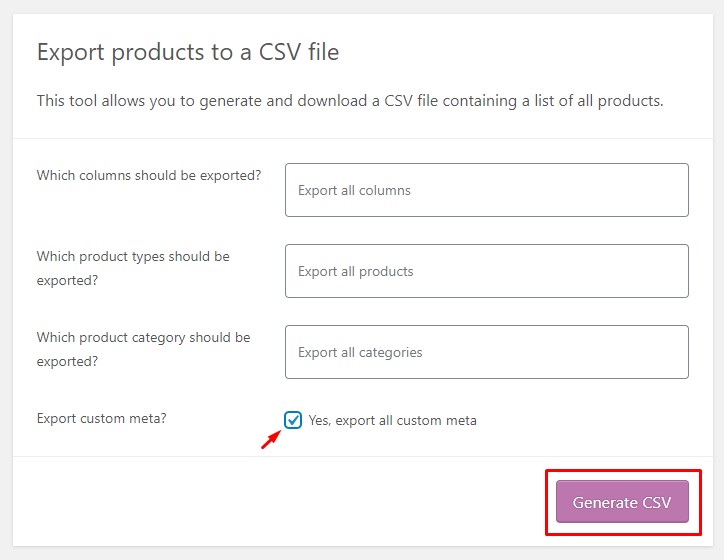 Jak zbiorczo zmienić ceny WooCommerce — Eksportuj produkty do pliku CSV