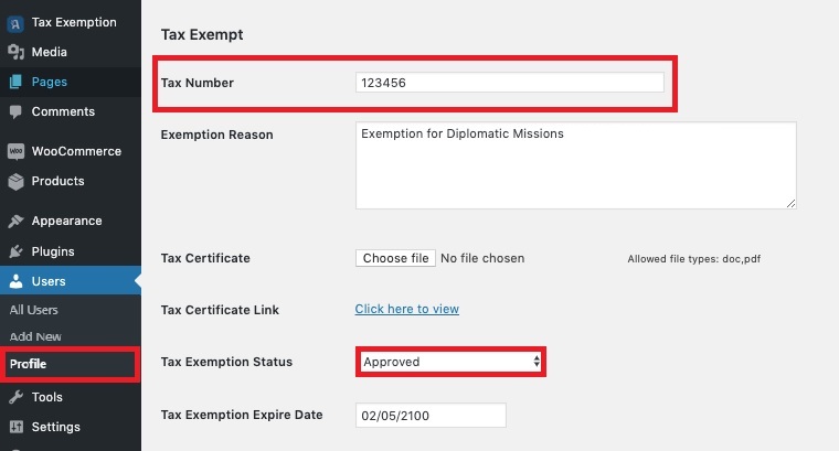 Woocommerce-approvato-esenzione fiscale