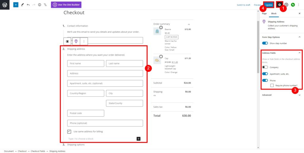 woocommerce bloque les paramètres de blocage pour effectuer un paiement woocommerce comme shopify