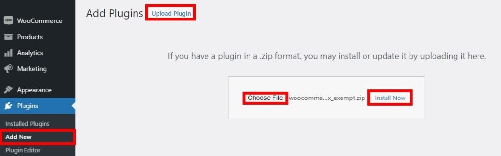 installer le plugin woocommerce plugins exonérés de taxe