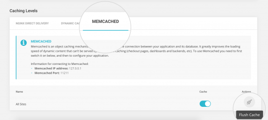 Effacer le Memcached de Siteground