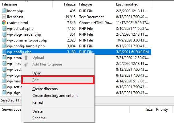 modifica il dashboard di wpconfig wordpress non si carica