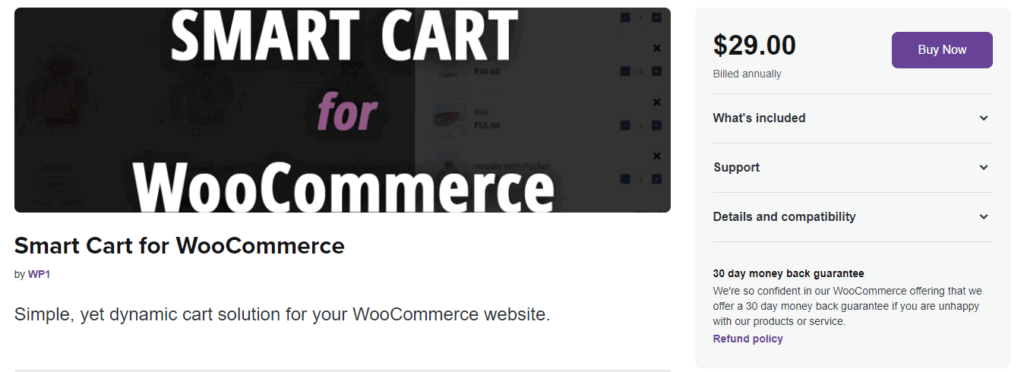 wooCommerce 미니 카트 플러그인 - WooCommerce wp1용 스마트 카트