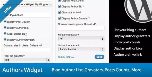 Widget de autores de blogs avanzados