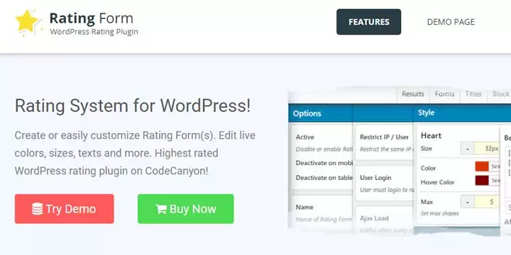 Formulir Peringkat untuk WordPress