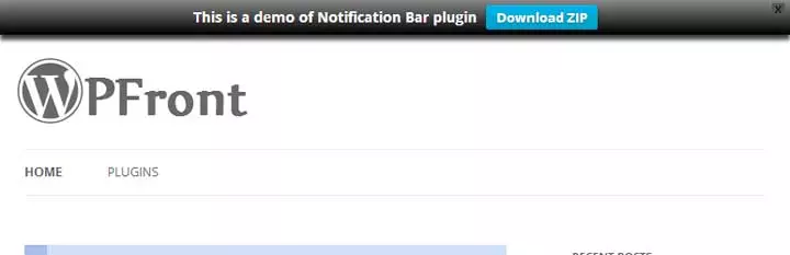 Bara de notificare WPFront