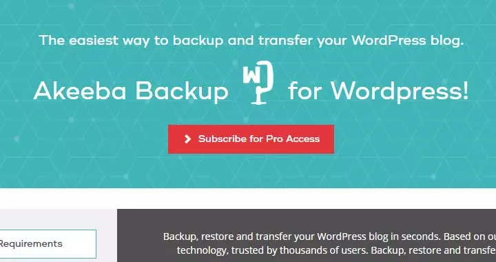 Sauvegarde Akeeba pour WordPress