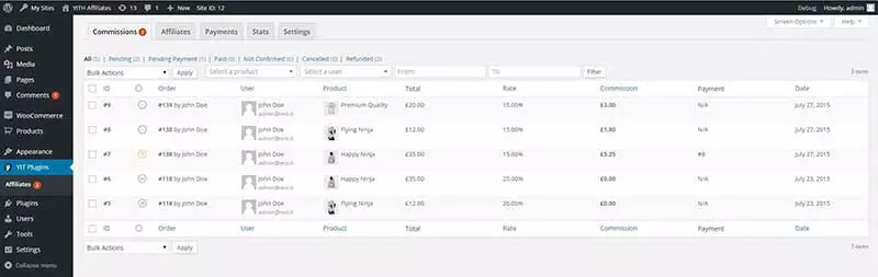YITH WordPress Plugin di affiliazione WooCommerce