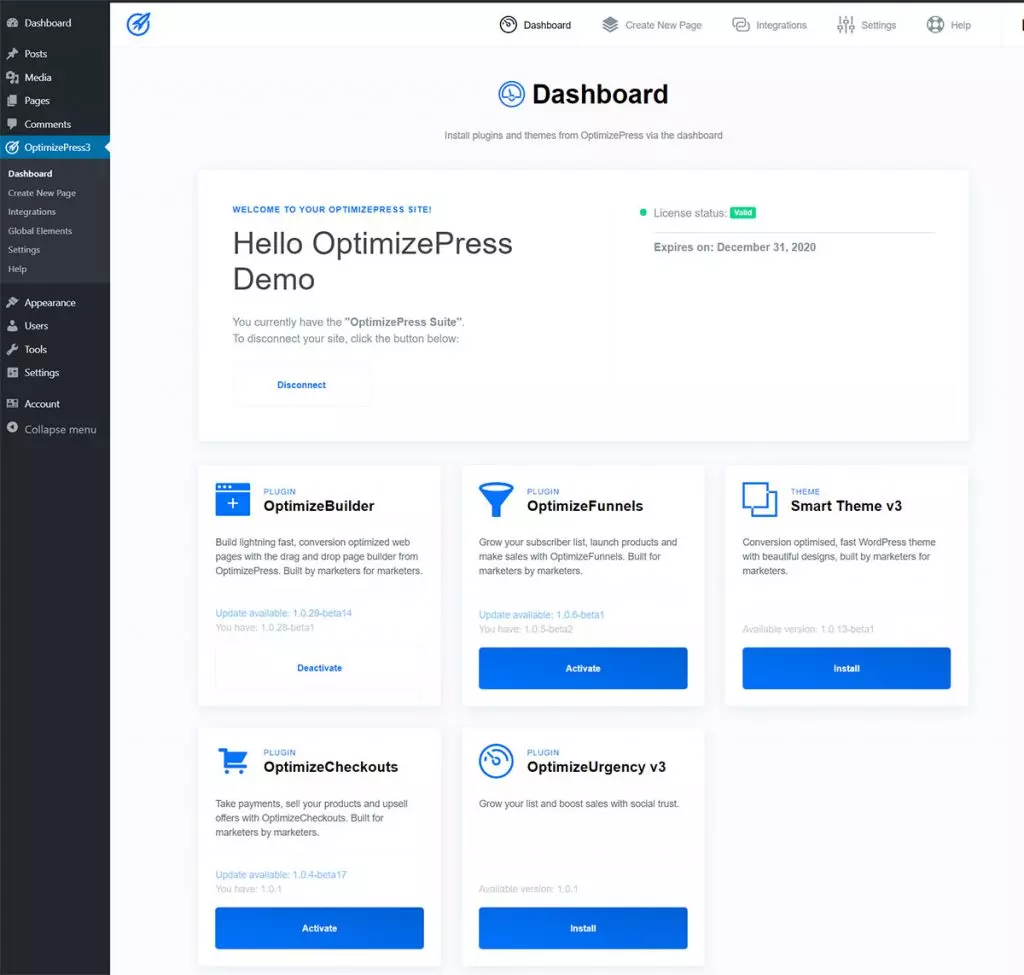 OptimizePress-Dashboard