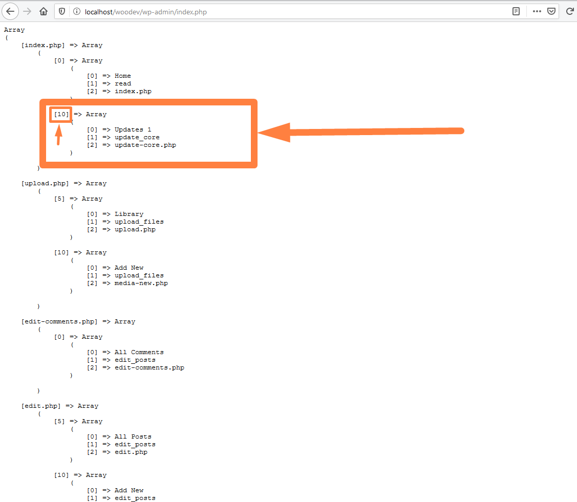 Unset（）PHP関数wordpressの使用