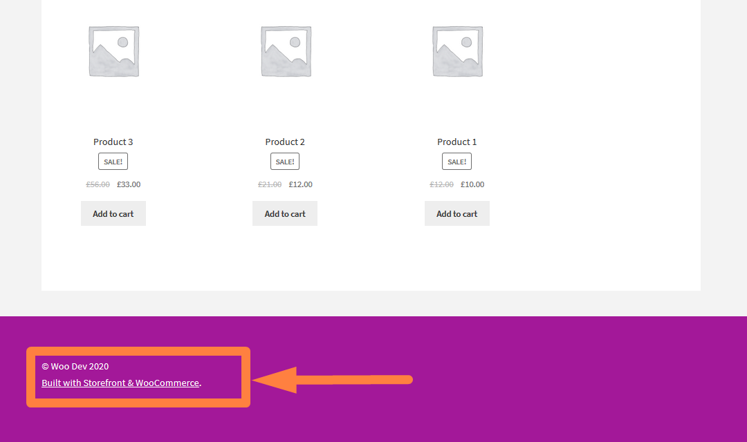 Cum să eliminați Built with Storefront & Woocommerce Footer Link