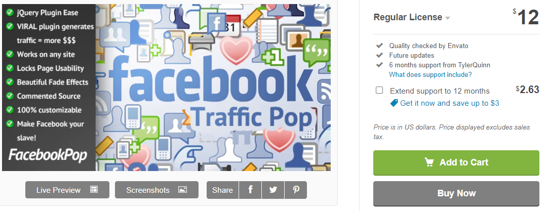 Facebook Traffic Pop pour WordPress