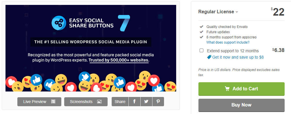 Boutons de partage social faciles pour WordPress