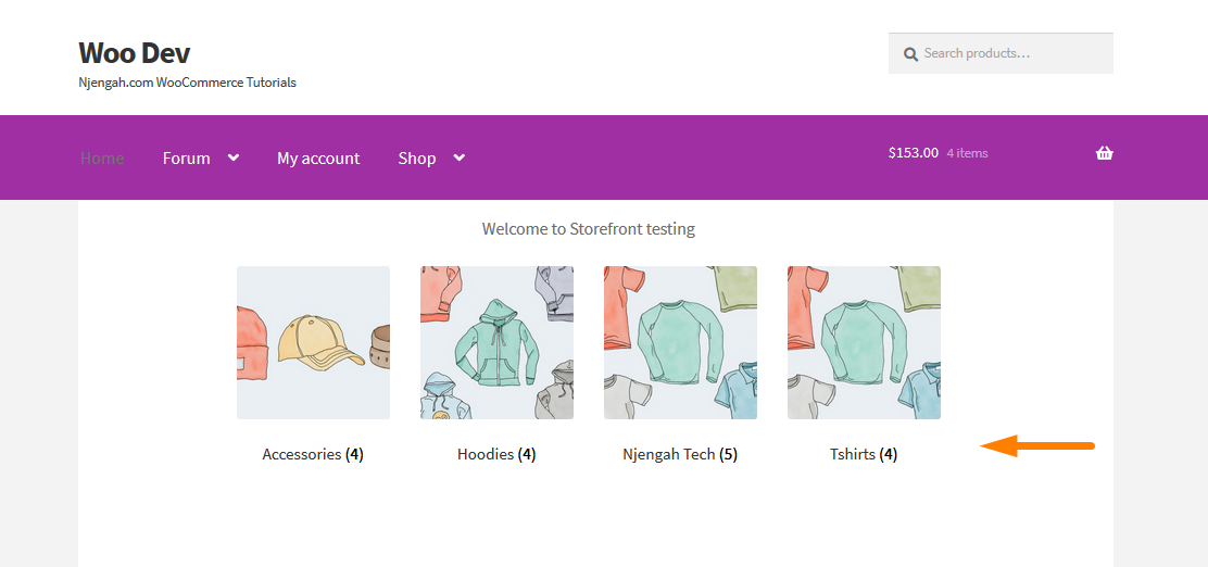 sortarea categoriilor folosind parametrul Orderby