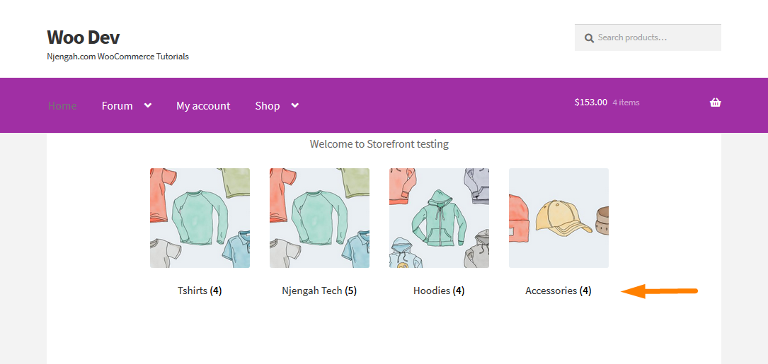 sortarea categoriilor folosind parametrul Order