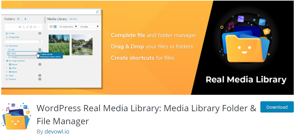 WordPress Real Media Library-Media Library Folder & File Manager