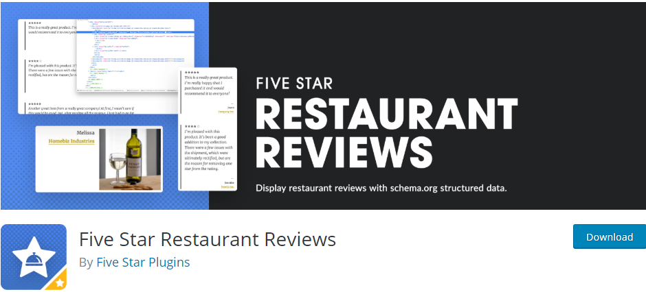 Five Star Restaurant Reviews cele mai bune pluginuri de schemă