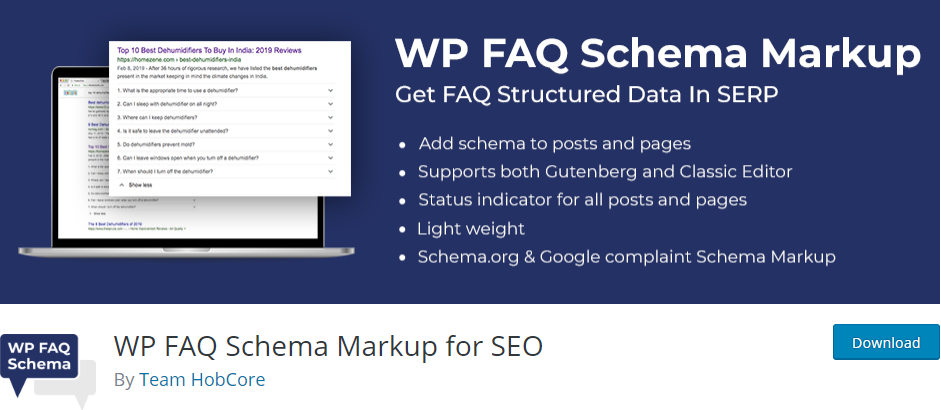 WP FAQ Schema Markup pentru SEO