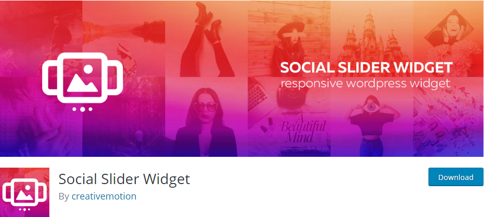 Widget di scorrimento sociale