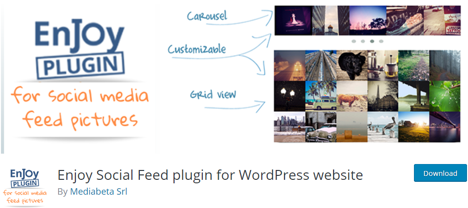 Goditi il ​​plug-in Social Feed per il sito Web WordPress