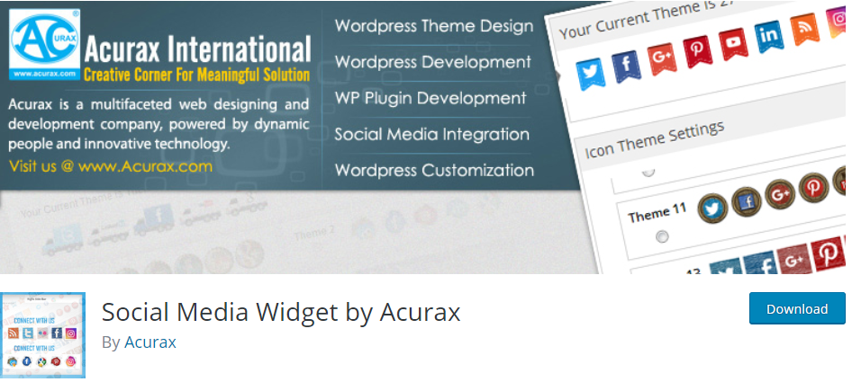 Widget per i social media di Acurax