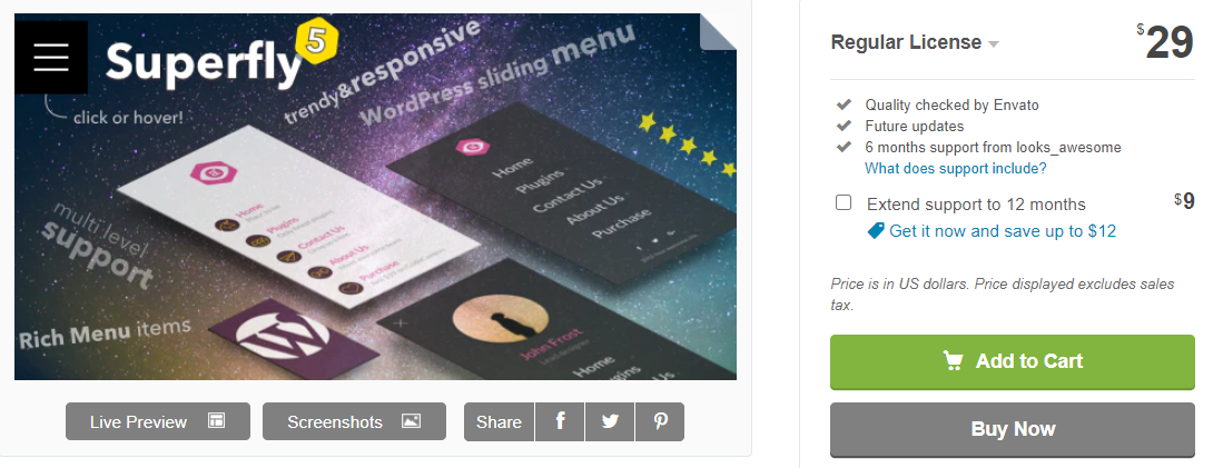 Wtyczka menu WordPress — Responsywne menu Superfly