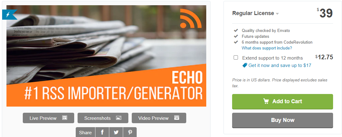 Echo RSS-Feed-Post-Generator-Plugin für WordPress