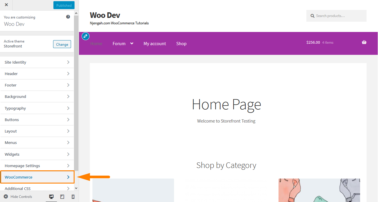 WooCommerce 定制器