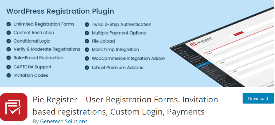 Pie Register