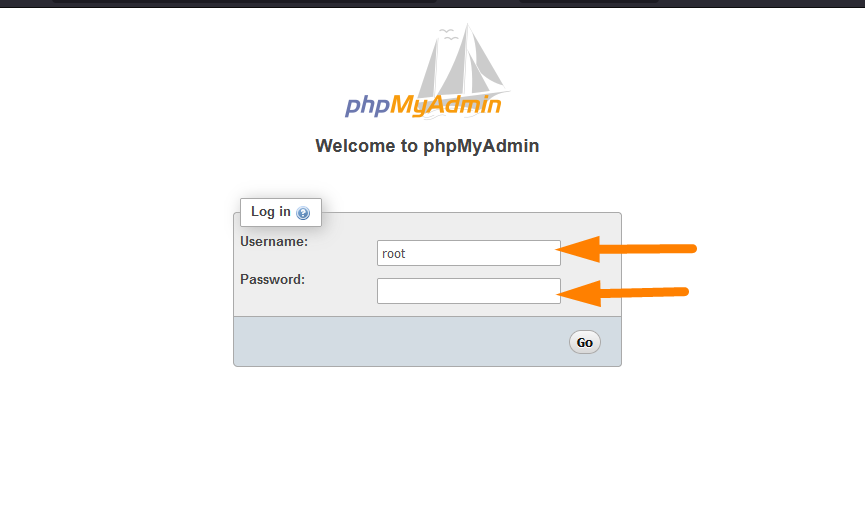 PhpMyAdmin 로그인 화면에 액세스