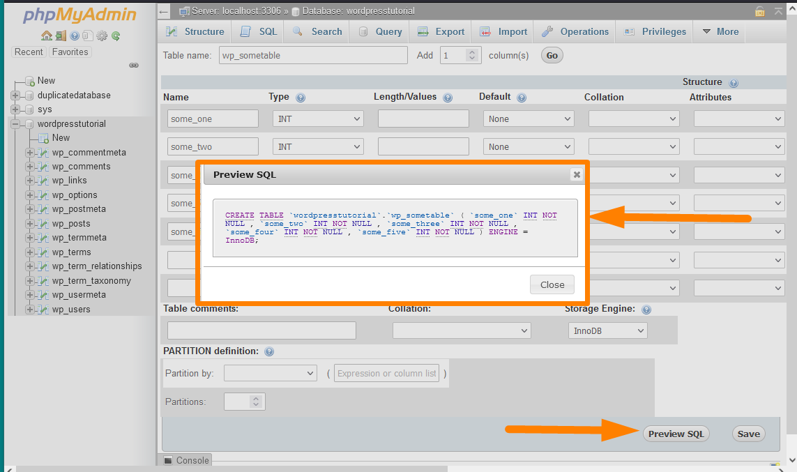 Create custom WordPress Database tables -2