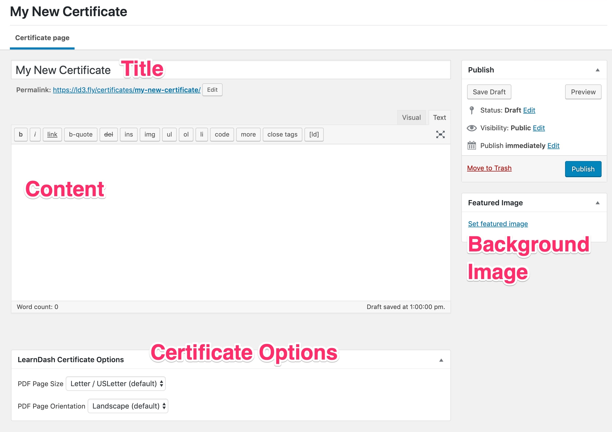 Configurar certificados do LearnDash