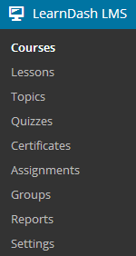 Learndash-menu