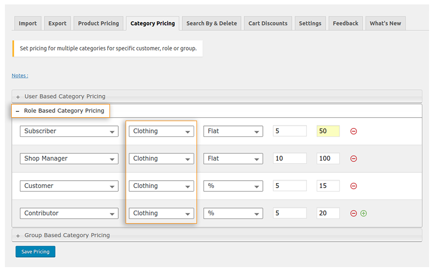 การกำหนดราคาฉัตร woocommerce