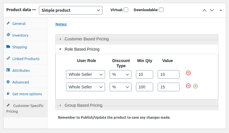 rsp-Produktbearbeitungsseite